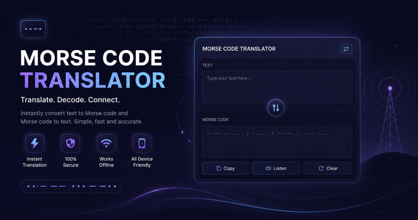 Morse Code Translator & Decoder – Free Text Converter